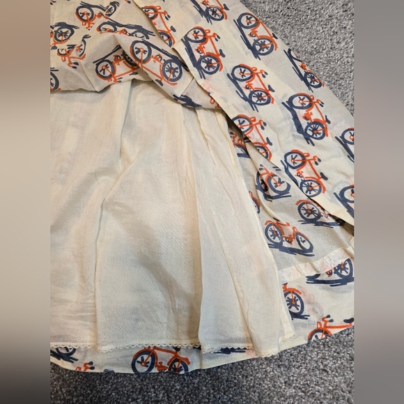 Anthropologie Post Mark Bike Lane Cotton Dress Size US 2 Whimsical Layer Cottage - Picture 8 of 14